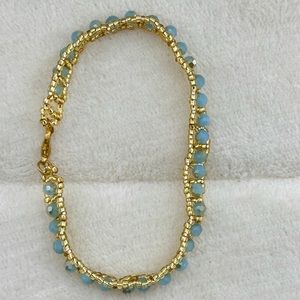 Aquamarine beaded bracelet